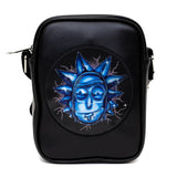 Rick and Morty Lenticular Face Expression Black Gray Crossbody Bag