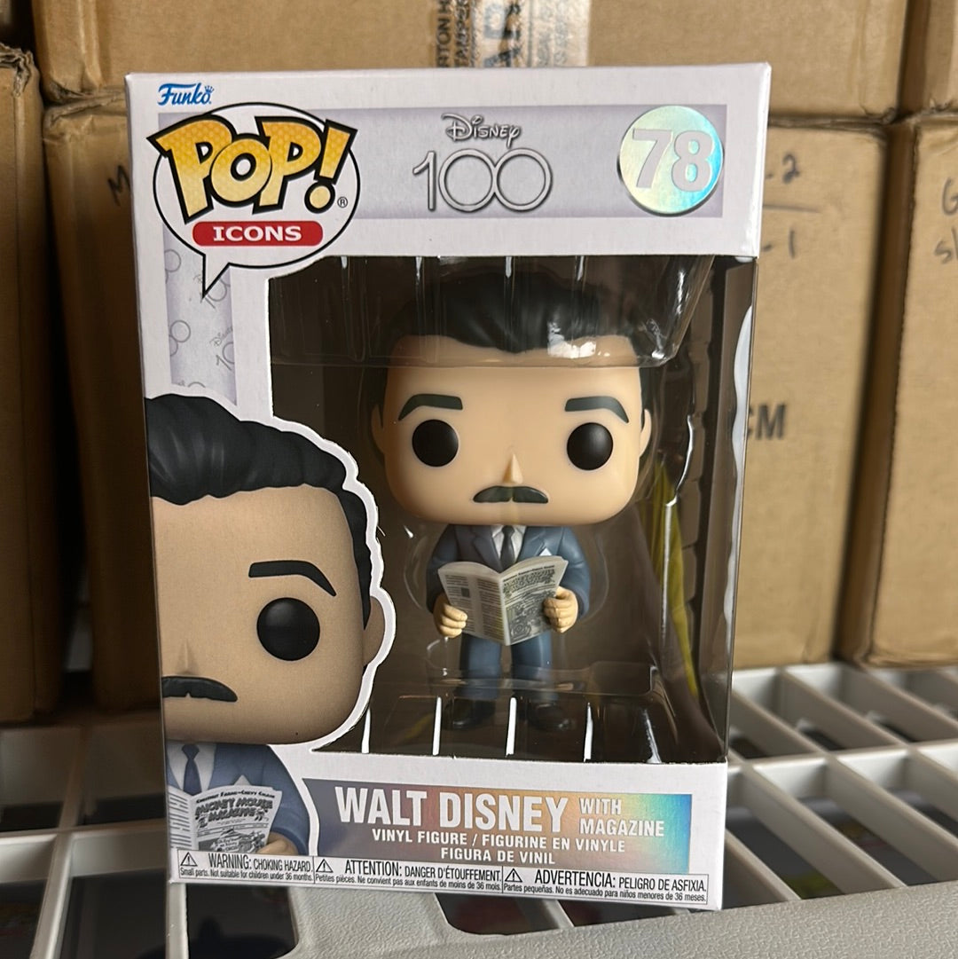 Funko Pop! Disney 100 Walt Disney With Magazine Figure #78!