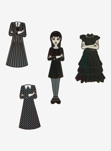 Loungefly Wednesday Addams Outfits Magnetic Paper Doll Pin Set