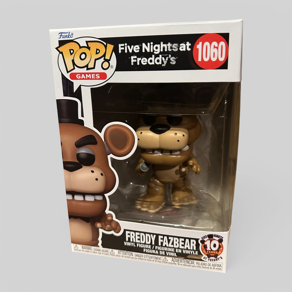 Funko POP! FNAF Five Nights At Freddy’s Freddy Fazbear 10th Anniversary Figure #1060!