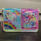 Loungefly Lisa Frank Holographic Glitter Color Block Crossbody Bag