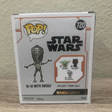 Funko Pop! Deluxe Star Wars Mandalorian IG-12 with Grogu #720!