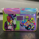 Loungefly Lisa Frank Holographic Glitter Color Block Crossbody Bag