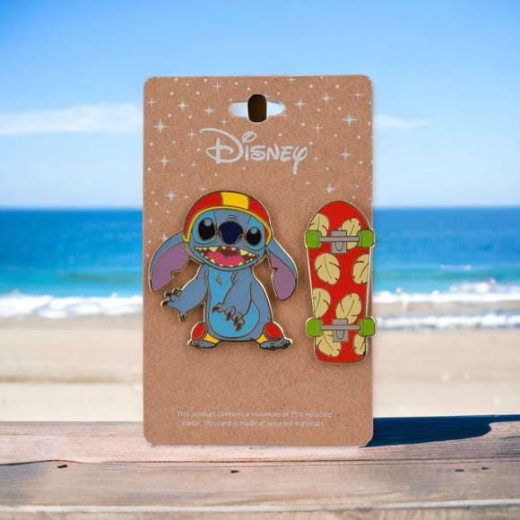 Disney Lilo & Stitch Skateboarding Stitch Enamel Pin Set