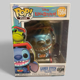 Funko POP! Disney Lilo & Stitch Metallic Gamer Stitch Figure #1564!