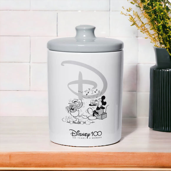 Enesco Ceramics Disney 100 Mickey & Donald Cookie Jar Canister