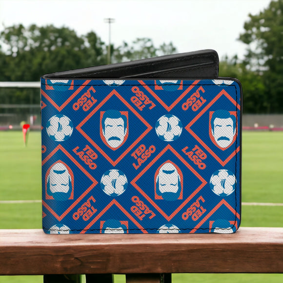 Ted Lasso Icon Soccer Ball Blue Bi-Fold Wallet