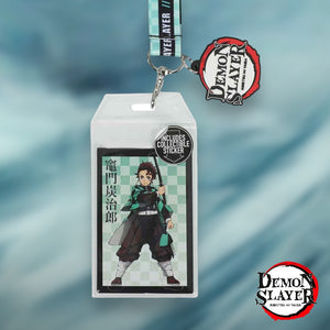 Demon Slayer Tanjiro Lanyard Keychain ID Holder With Charm