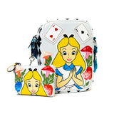 Disney Bag and Wallet Combo - Alice in Wonderland Cards Chesire Cat Clock