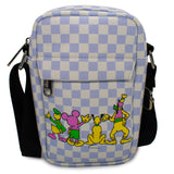 Disney Mickey and Fab Four Friends Back Side Group Pose Checker Crossbody Wallet