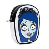 Emily the Corpse Bride Face Applique Pale Blue Cross Body Bag