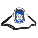 Emily the Corpse Bride Face Applique Pale Blue Cross Body Bag