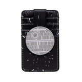 Star Wars Death Star with Galaxy Stars Vegan Leather Wallet ID Card Holder