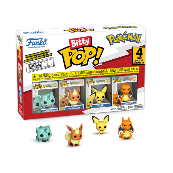 Funko Bitty Pop! Pokemon Bulbasaur, Flareon, Pichu & Charizard!