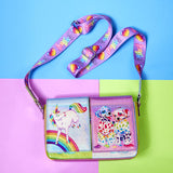 Loungefly Lisa Frank Holographic Glitter Color Block Crossbody Bag