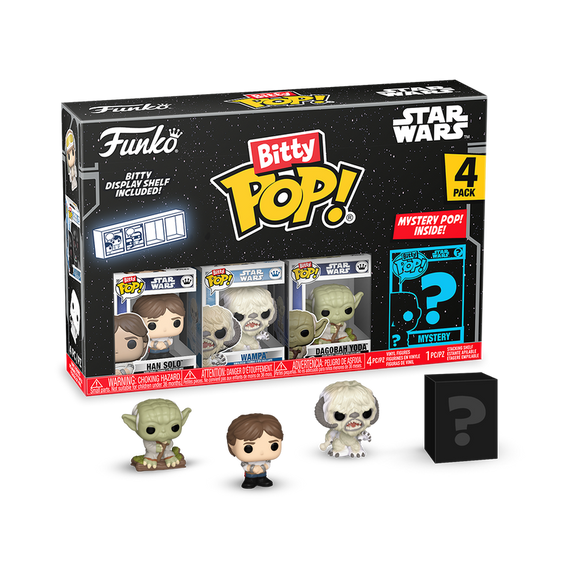 Funko Bitty Pop! Star Wars Empire Strikes Back Han Solo, Wampa, Dagobah Yoda with Mystery Pop!