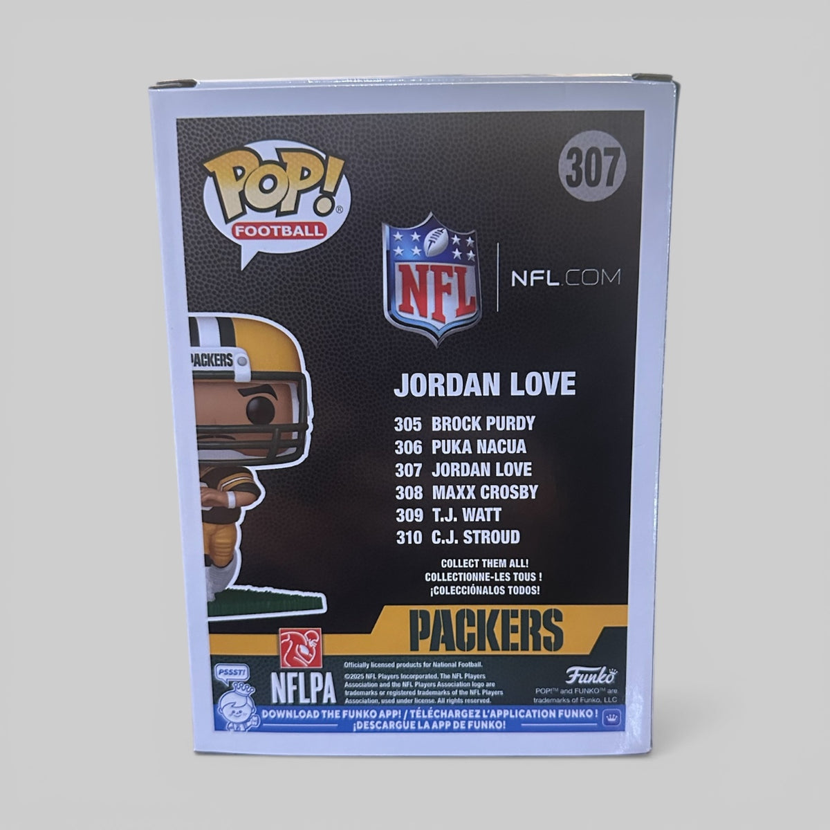 Funko Pop! NFL Jordan Love Green Bay Packers Figure #307!