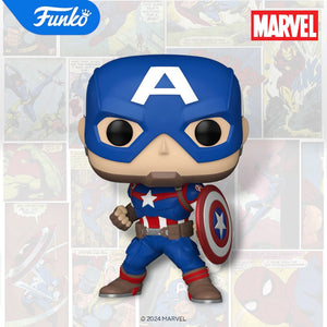 Funko POP! Marvel Captain America Classic with Shield Figure #1419!