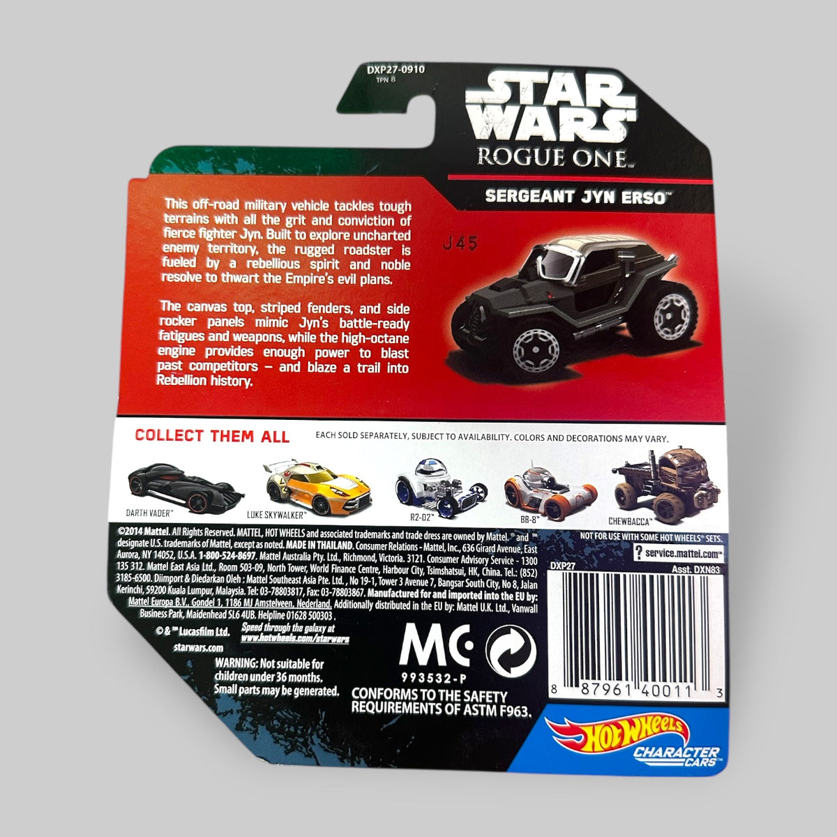 Hot Wheels Star Wars Character Car – Sergeant Jyn Erso