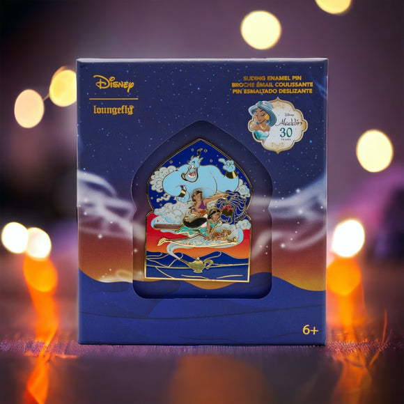 Disney Loungefly 3'' Collector Box Pin - 30th Anniversary Aladdin Pin LE 1,000