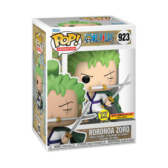 Funko POP! Anime One Piece Roronoa Zoro Theee Sword Glow Exclusive #923!