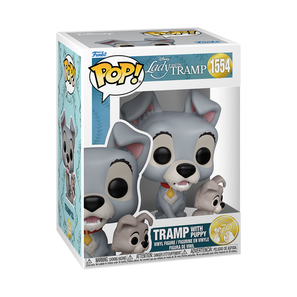 Funko Pop! Disney Lady & The Tramp Anniversary Tramp with Puppy Figure #1554!