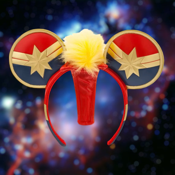 Captain Marvel Ear Headband for Adults- Higher Further Faster