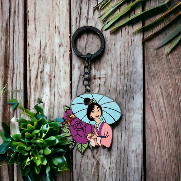 Loungefly Disney Princess Mulan Floral Tattoo Keychain