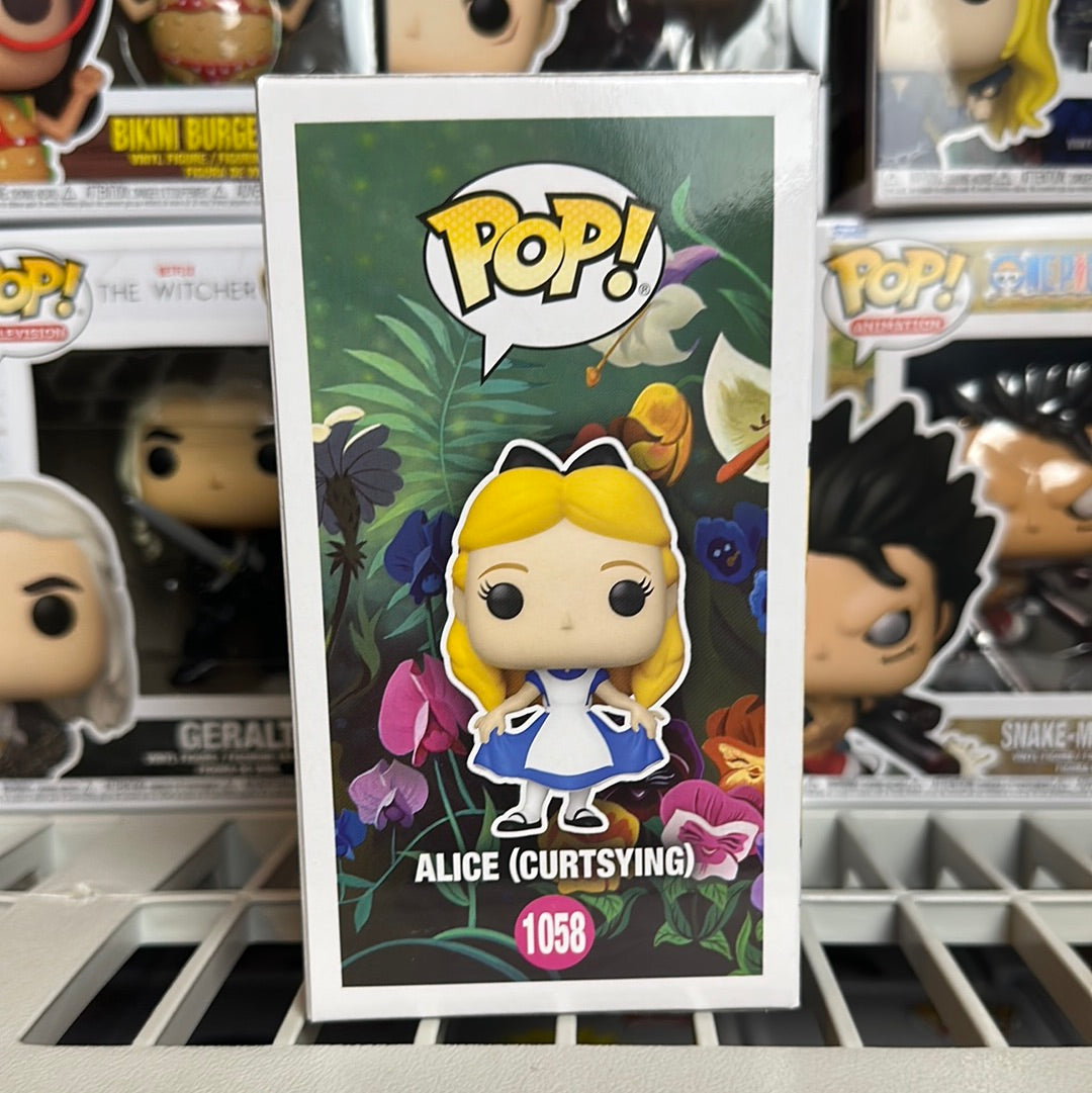 Funko POP! Disney Alice in Wonderland - Alice (Curtsying) #1058 [Black  Light] Funko Shop Exclusive