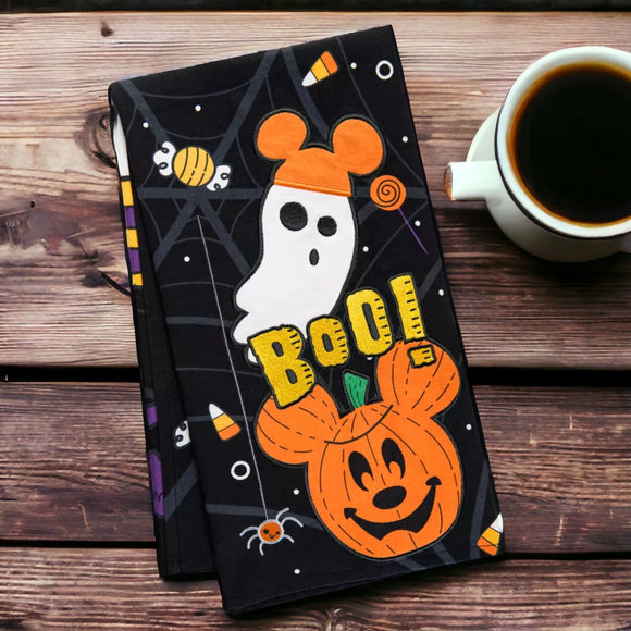 Disney Halloween Mickey Jack-o'-Lanterns Ghosts Boo Kitchen Towel