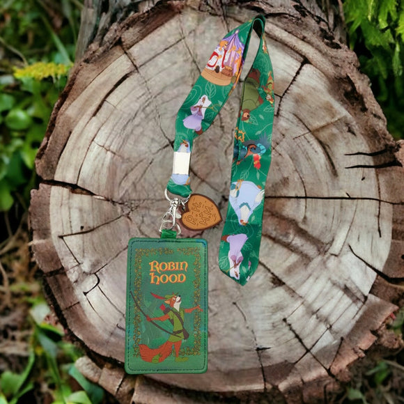 Disney Loungefly Lanyard - Robin Hood Classic Books Lanyard With Card Holder