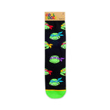 Odd Sox Unisex 8-12 Nickelodeon Retro Turtle Heads Cool Socks Novelty Crew Socks