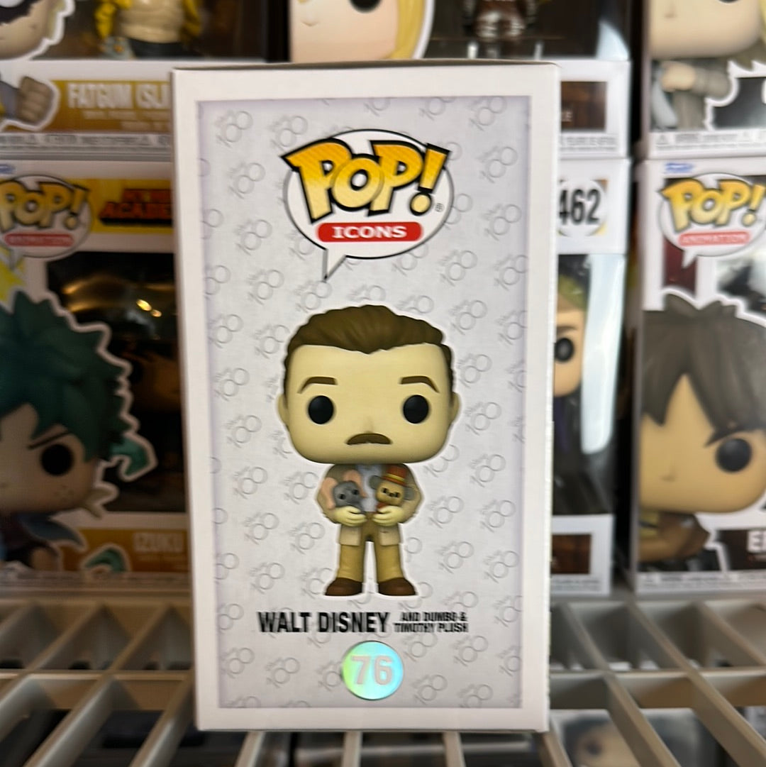 Funko Pop! Disney 100 Walt Disney With Dumbo & Timothy Plush Figure #76!