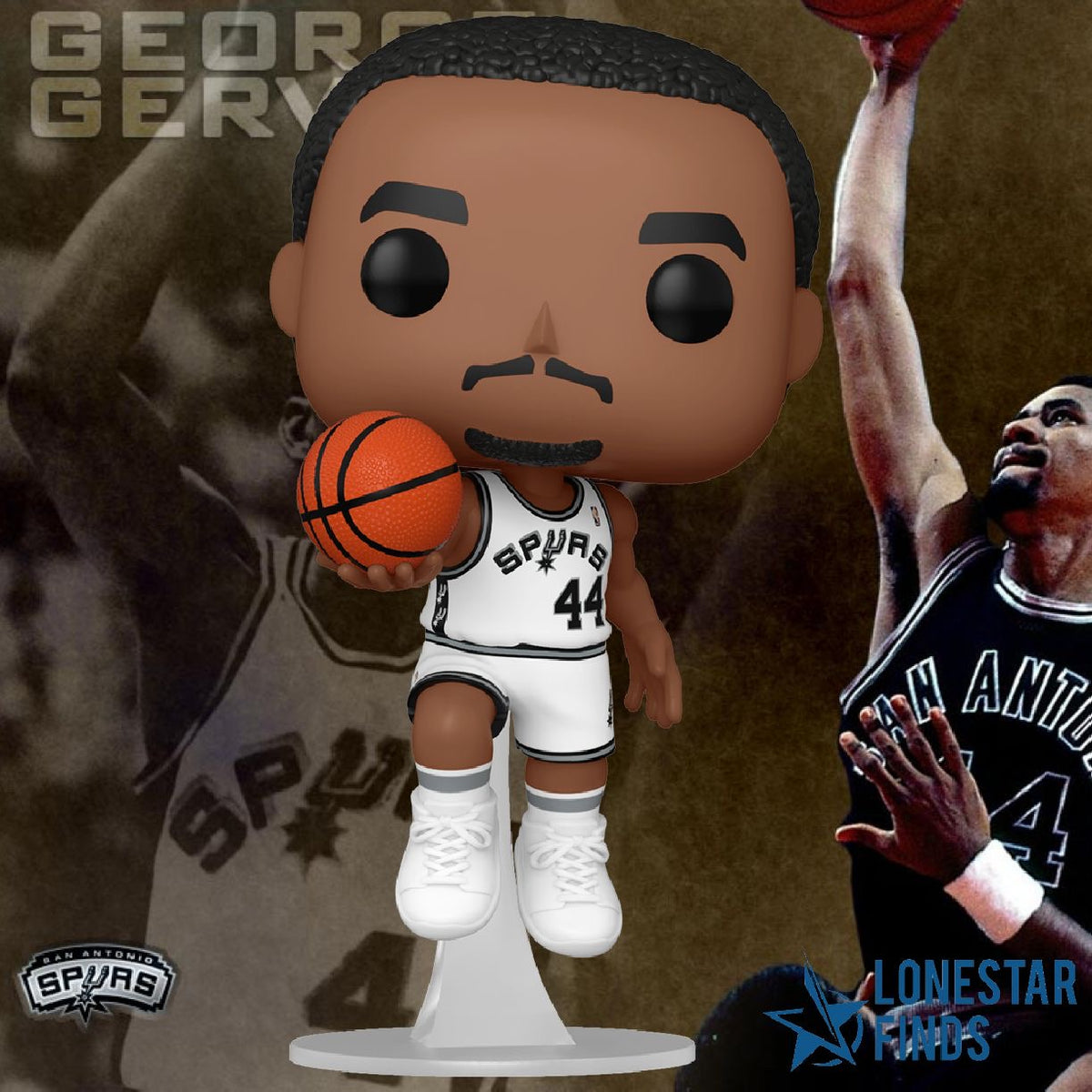 Funko POP! NBA Basketball Legends The Iceman George Gervin Hardwood Classics San Antonio Spurs Figure #105!