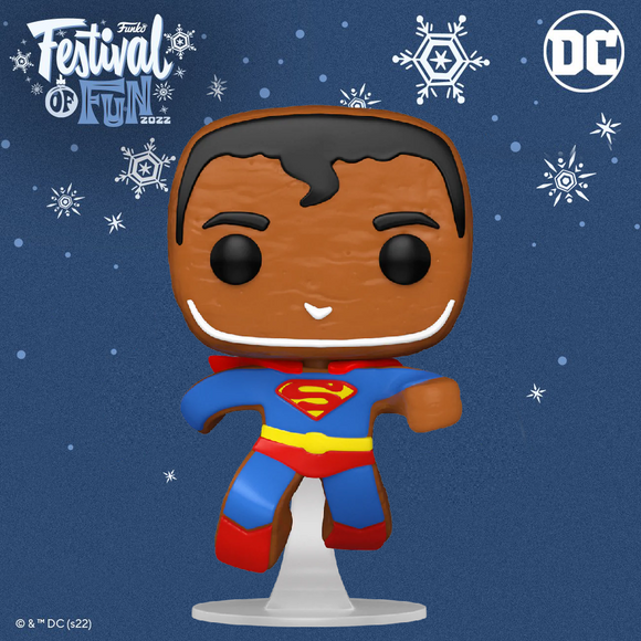 Funko POP! DC Super Heroes Gingerbread Superman Figure #443!