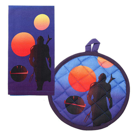 Star Wars The Mandalorian Din Djarin & Grogu Hot Pad & Tea Towel Set of 2