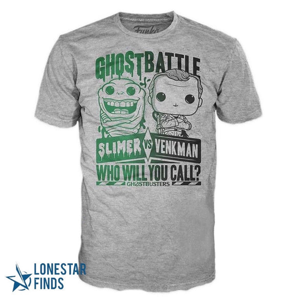 Funko POP! Tees Ghostbusters Slimer vs Venkman Shirt!